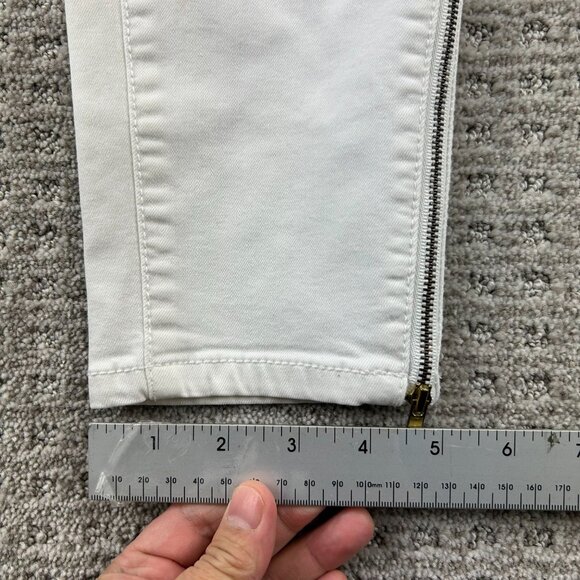 MOSSIMO Denim Legging Pants Women Size 14 White Jeans Zip Bottoms Stretchy - Picture 12 of 12